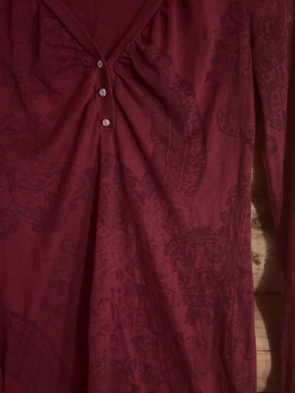 long sleeve burgundy top - Picture 5 of 5